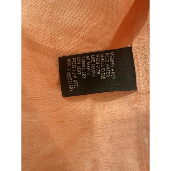 Ralph Lauren 100% Linen Women’s Button Up Size Large Pink Roll Up Sleeve - Picture 6 of 6